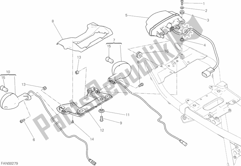 Tutte le parti per il Fanale Posteriore del Ducati Scrambler Full Throttle 803 2018